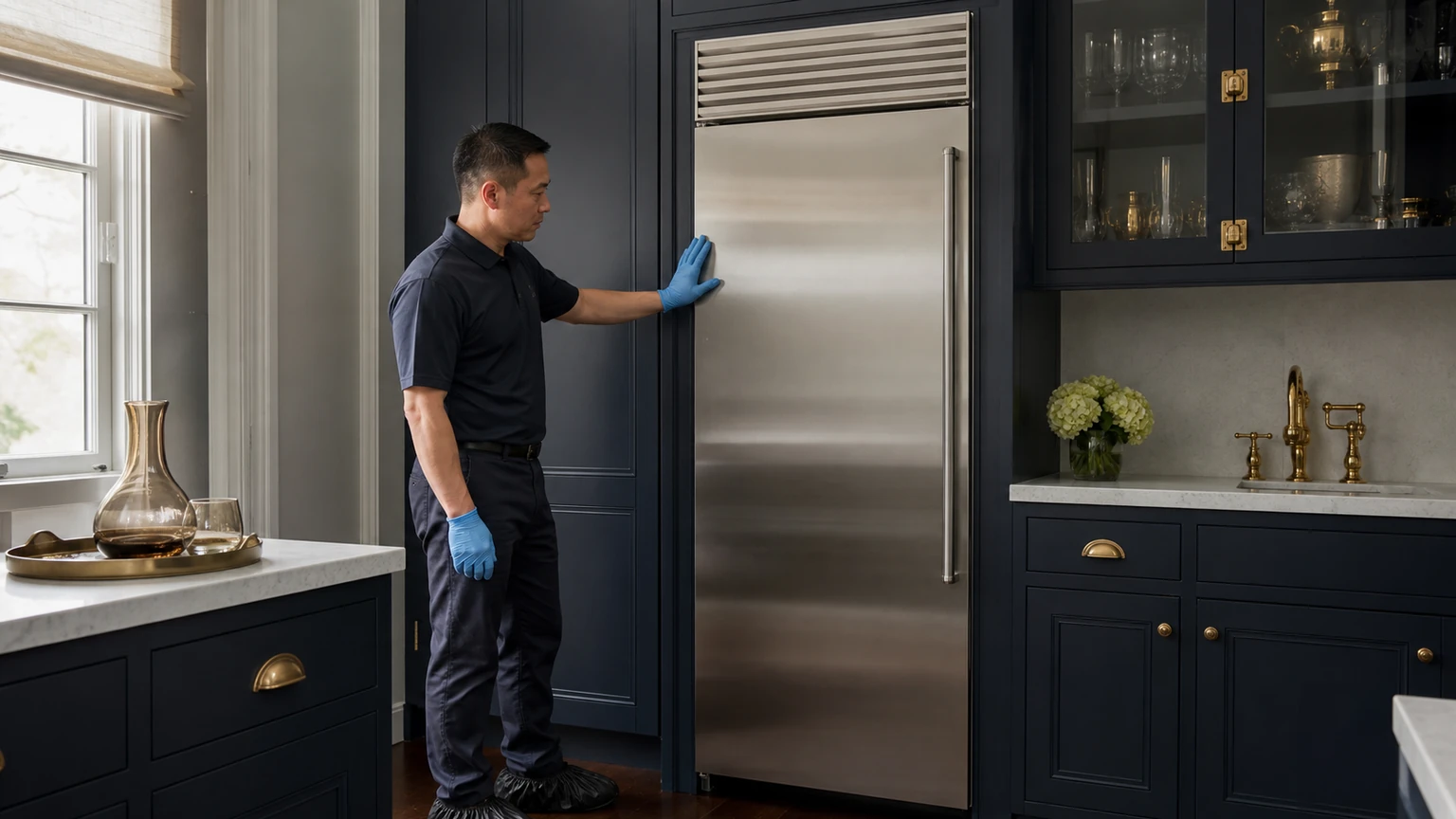 Built-in refrigerator diagnostic visit in the service area